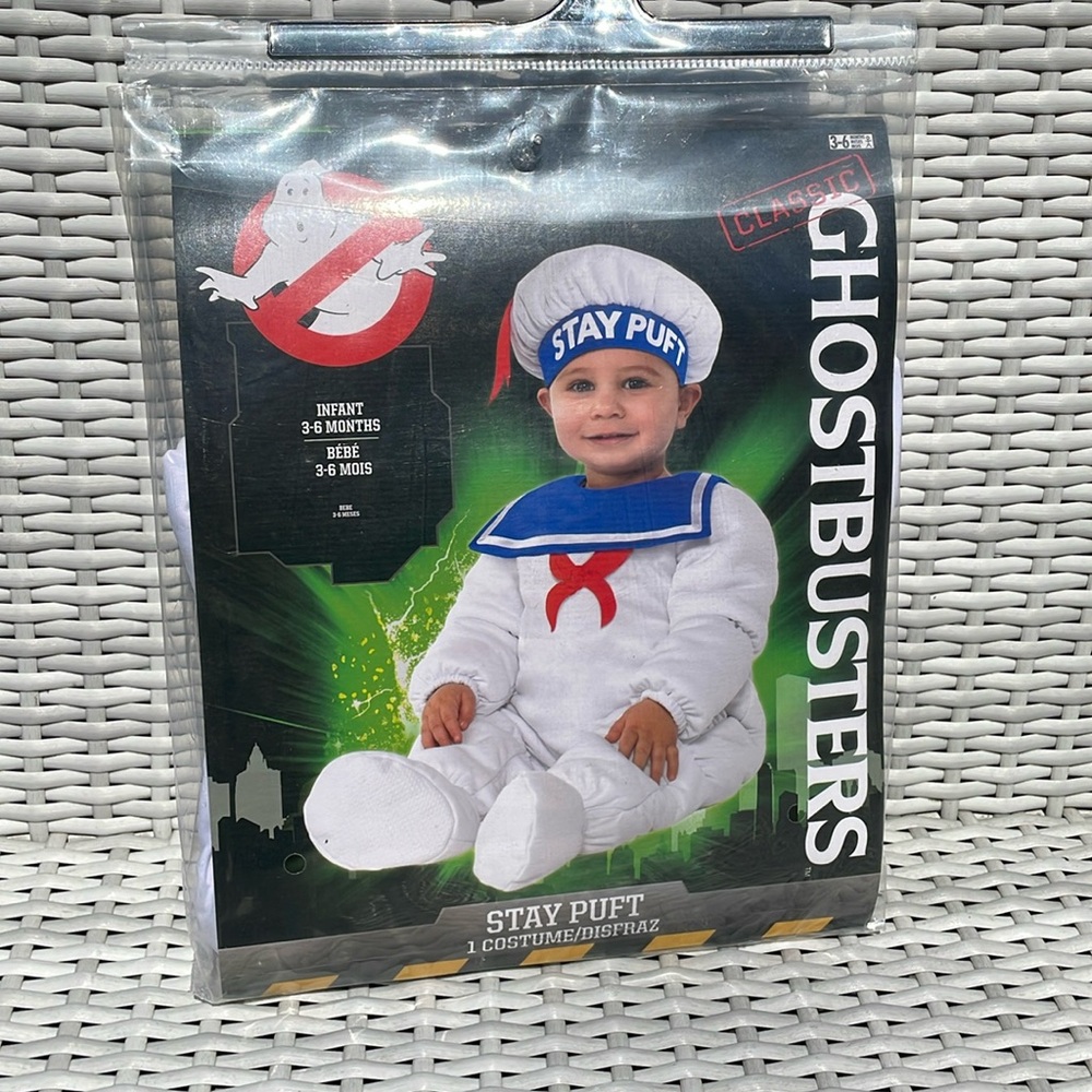 NEW- Ghoustbusters Stay Puft Marshmallow Baby Costume Size 3-6 Months